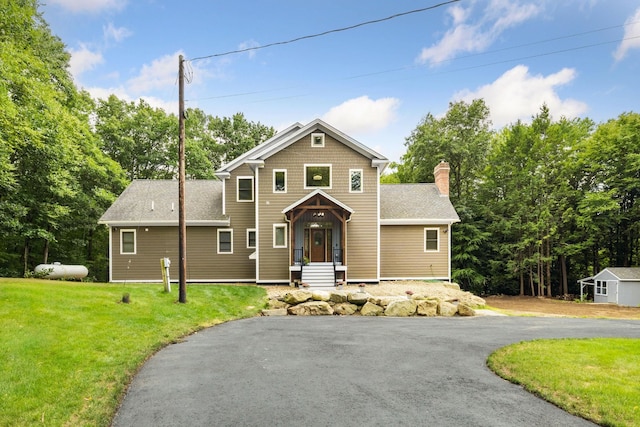 view of front of house with a front yard