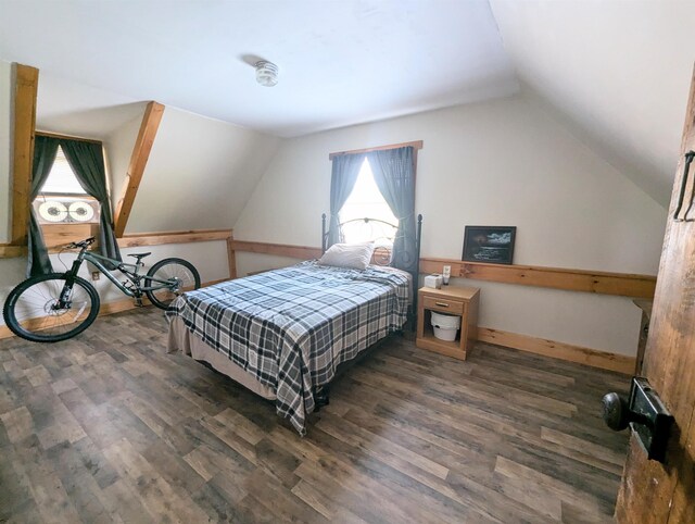 2454 W Barnet Rd, Barnet, VT 05821 - bedroom featuring lofted ceiling and wood finished floors