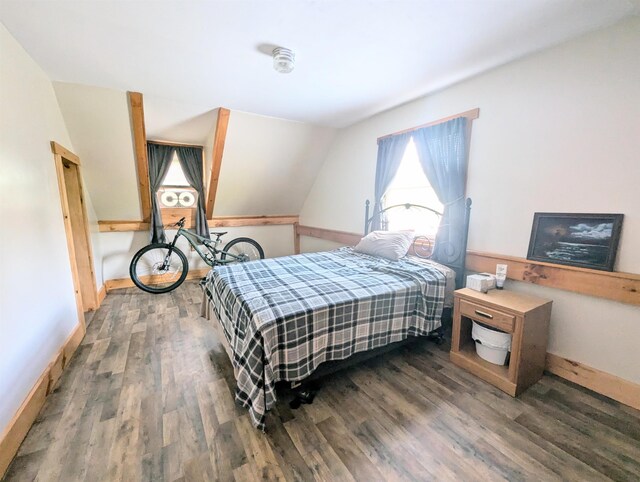 2454 W Barnet Rd, Barnet, VT 05821 - bedroom featuring wood finished floors and vaulted ceiling