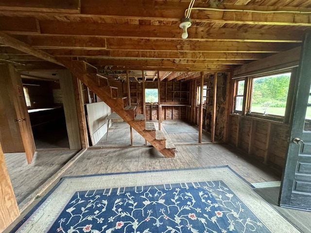 miscellaneous room featuring hardwood / wood-style flooring