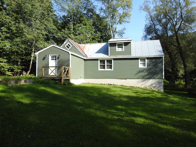 exterior space with a front lawn