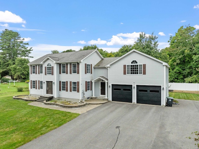 view of front of home with a front lawn