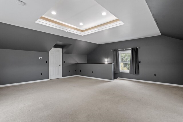 bathroom featuring lofted ceiling, toilet, an enclosed shower, and hardwood / wood-style flooring