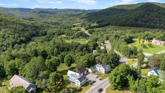 aerial view with a mountain view