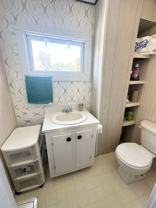 bathroom with toilet and vanity