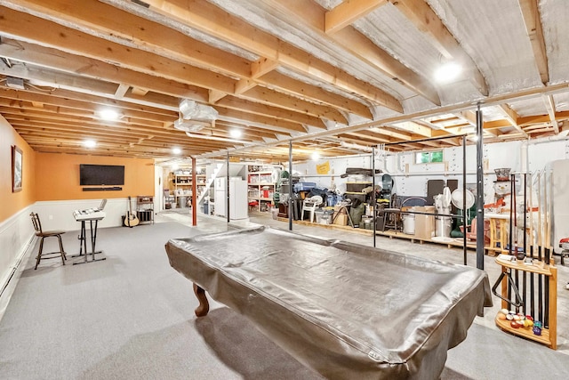 playroom with pool table