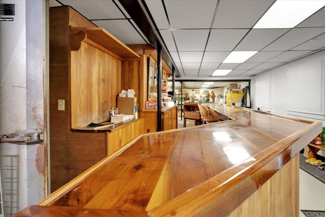 kitchen with a paneled ceiling