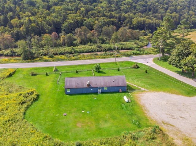 aerial view with a rural view