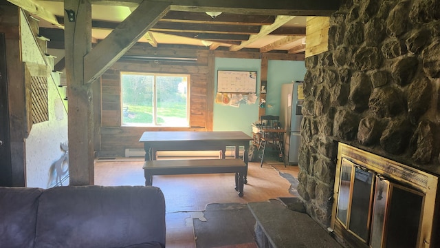 dining area featuring a baseboard radiator