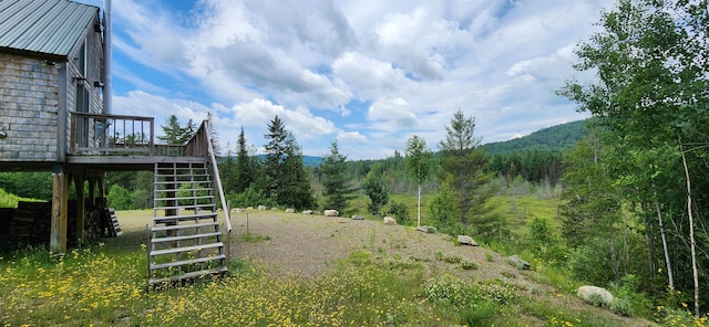 view of yard featuring a deck