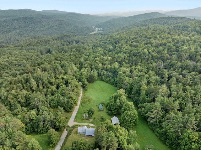 aerial view with a mountain view