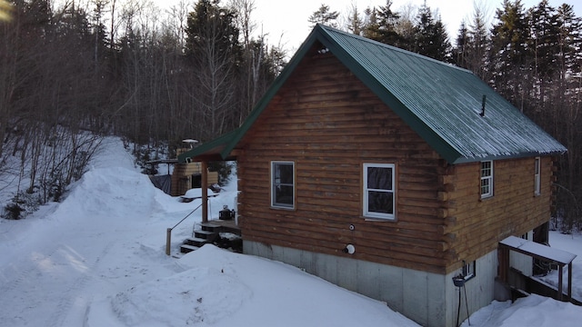 view of snowy exterior