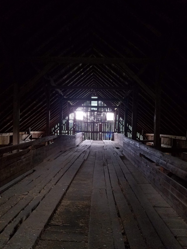 view of unfinished attic