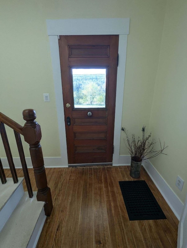 entrance foyer featuring dark hardwood / wood-style flooring