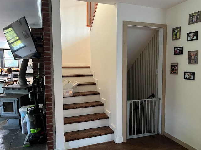 stairway with baseboards