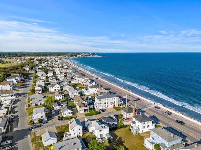 aerial view with a beach view and a water view