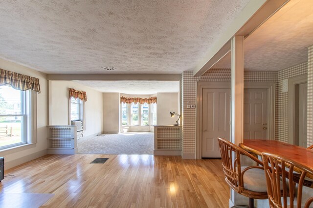 6694 Vt Route 100, Troy, VT 05859 - interior space featuring baseboards, light wood finished floors, and a textured ceiling