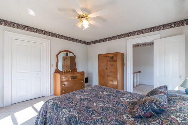 6694 Vt Route 100, Troy, VT 05859 - bedroom featuring ceiling fan and carpet