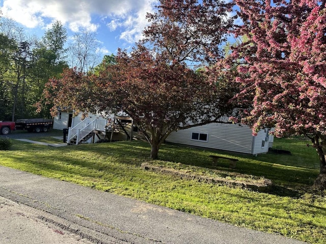 exterior space with a yard