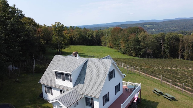 birds eye view of property featuring a rural view