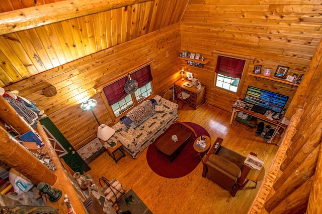 359 Gold Coast Dr, Wakefield, NH 03830 - living room featuring wooden walls and wood finished floors