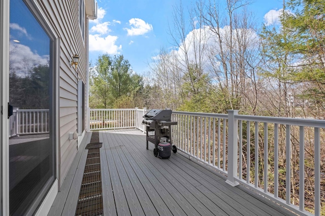 deck featuring grilling area