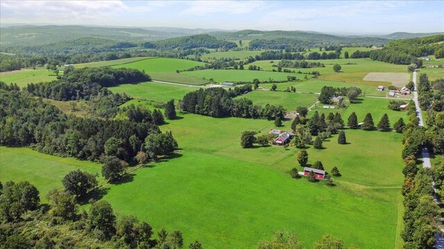 aerial view featuring a rural view