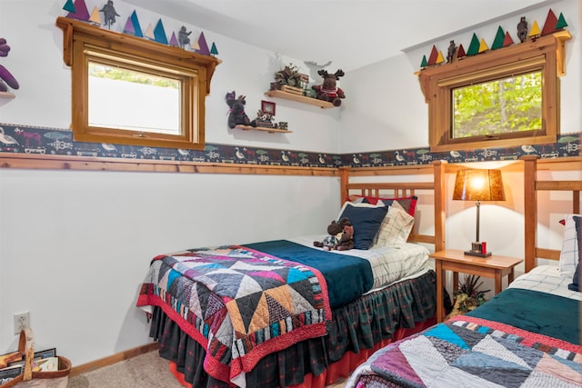 bedroom with carpet