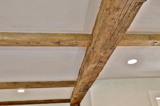 interior details featuring beam ceiling