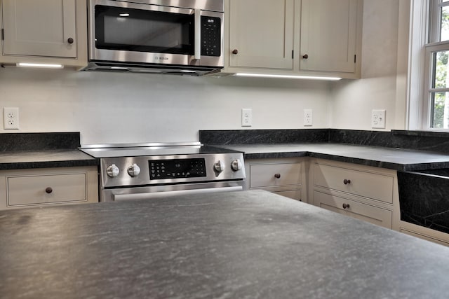 kitchen with appliances with stainless steel finishes