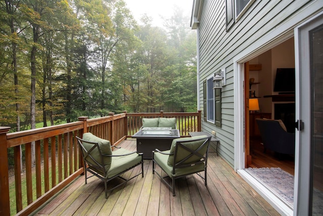 deck featuring an outdoor hangout area