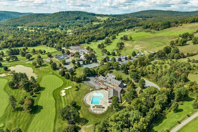 bird's eye view featuring a mountain view