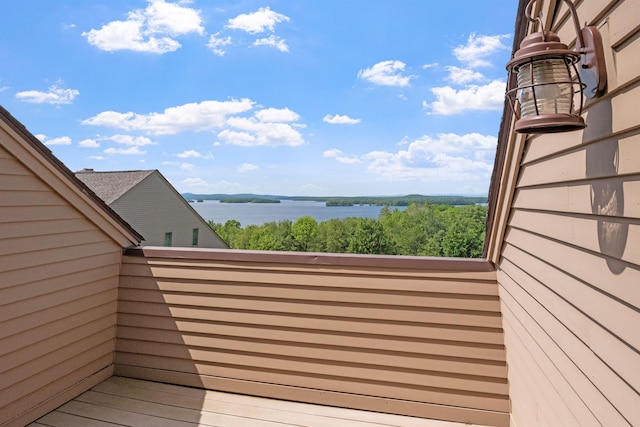 balcony with a water view