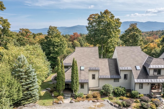 exterior space featuring a mountain view