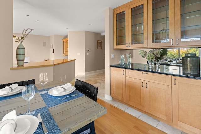 kitchen with light hardwood / wood-style floors