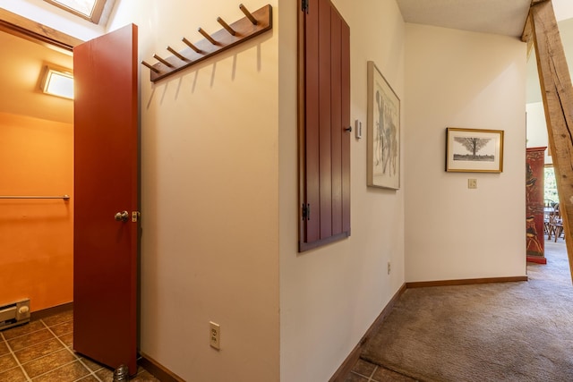 27 Lawrence Hill Rd Unit 5, Weston, VT 05161 - hallway with dark carpet and baseboards