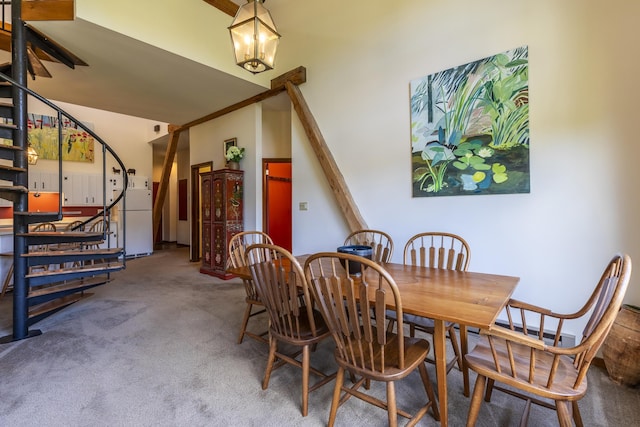 27 Lawrence Hill Rd Unit 5, Weston, VT 05161 - carpeted dining room with stairway
