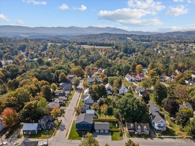 drone / aerial view with a mountain view