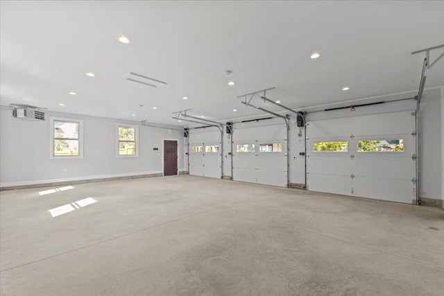 garage featuring recessed lighting
