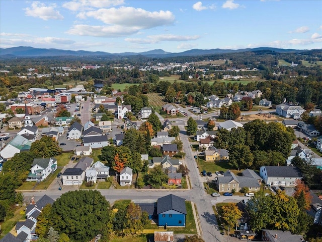 bird's eye view with a mountain view