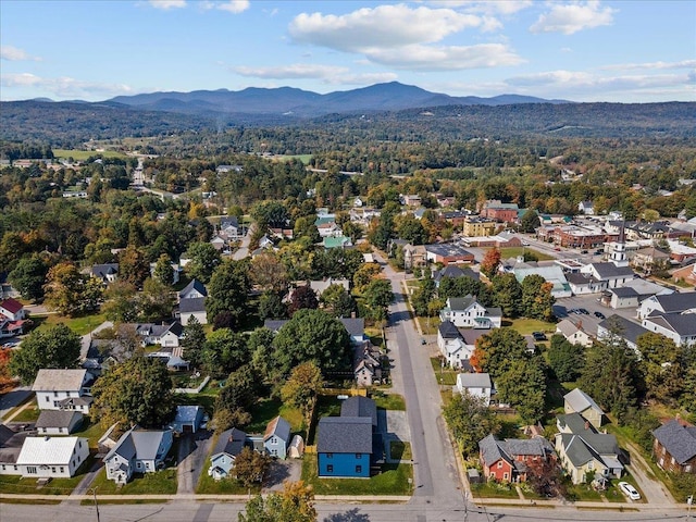 birds eye view of property with a residential view and a mountain view