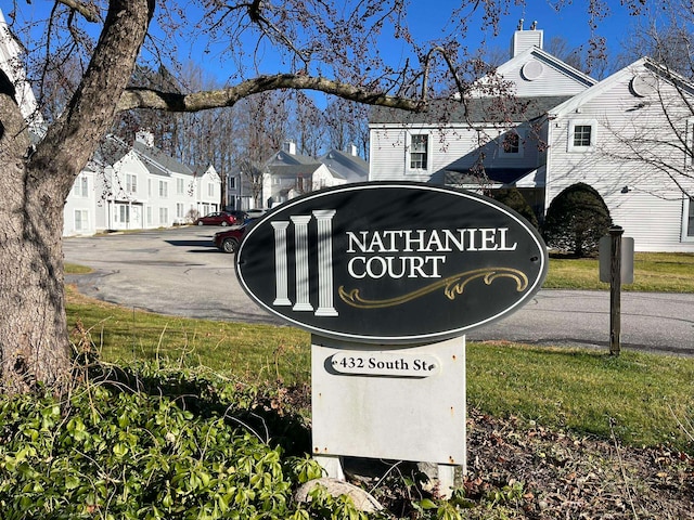 view of community sign