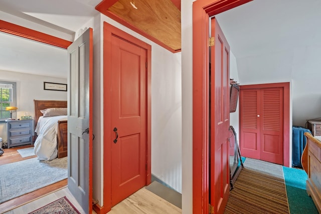 hall featuring light hardwood / wood-style floors