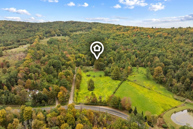 drone / aerial view featuring a rural view