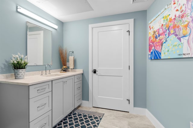 bathroom featuring vanity and tile patterned floors