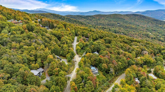 birds eye view of property featuring a mountain view