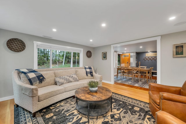 living room featuring hardwood / wood-style flooring