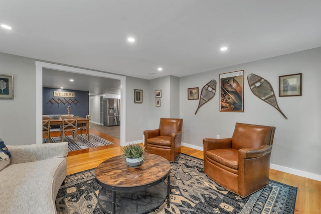 living room featuring hardwood / wood-style flooring