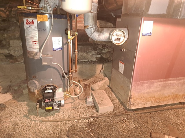 utility room with water heater