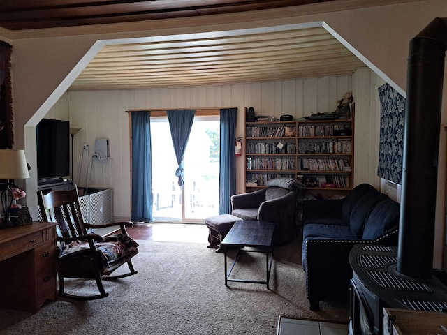 view of carpeted living area
